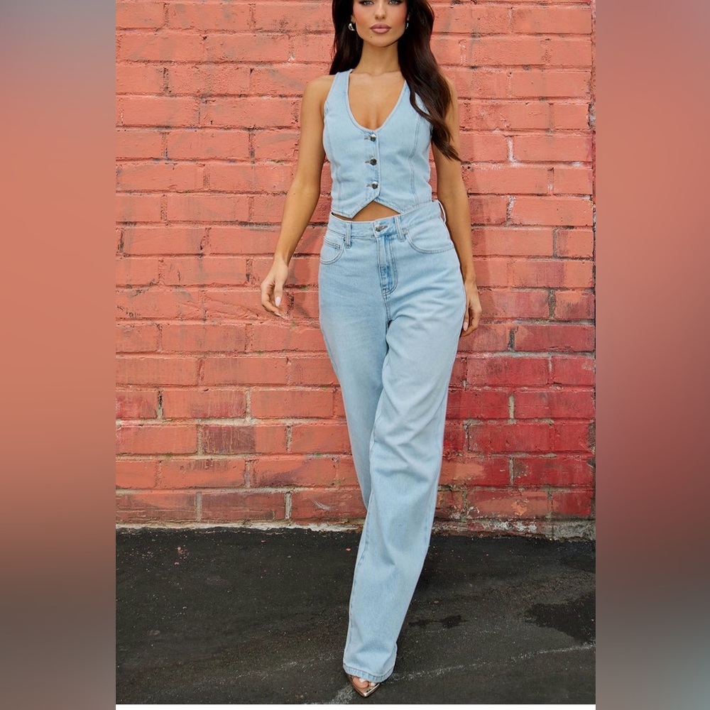 Her Desire Denim Pant Set M